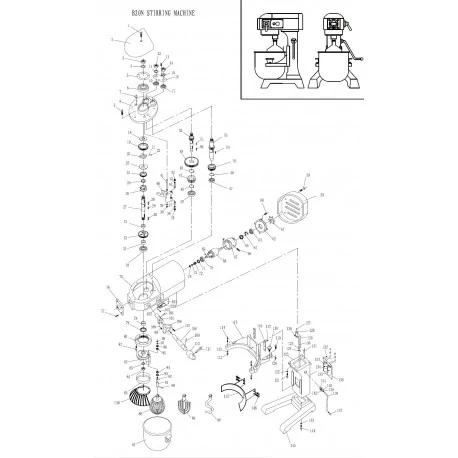 Stainless Steel Bowl Tank Mixer B20Cr Exploded...