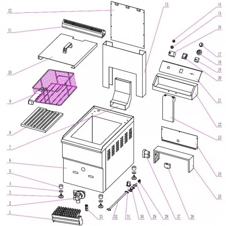 GF Friteuse Racord Buse Distance entre trous...