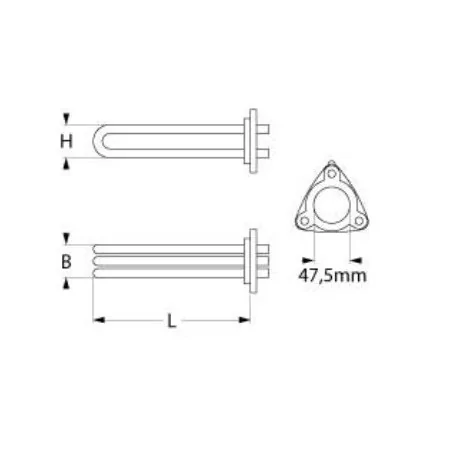 heating element 4500W 230V mounting ø 47.5mm...