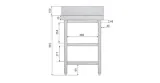 Auxiliary Table Stainless steel wall 700x600 mm