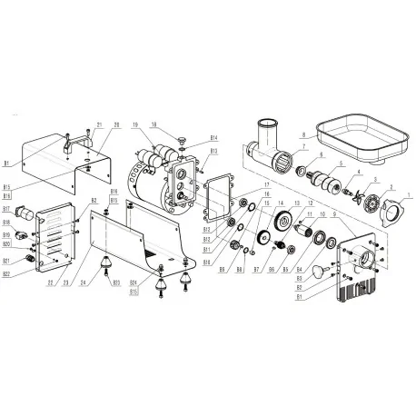 HFM8 Mincer Nut M71.5mm Step 2 Exploded view...