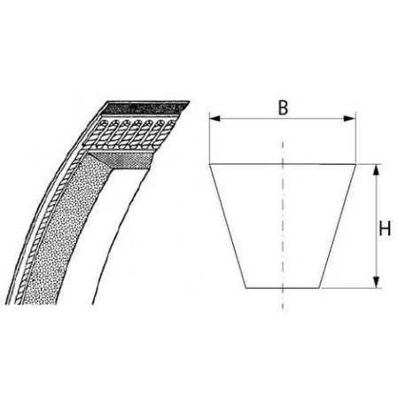 poly-V-belt profile 8 L 580mm belt width 8mm H 5mm CODE T23 Z580 Z22