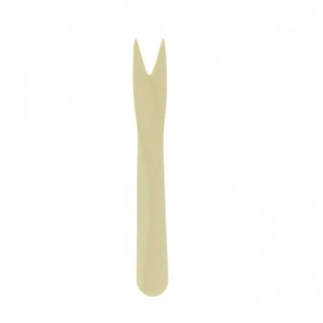 Mini tenedor 2 puntas de madera (1.000 unidades)