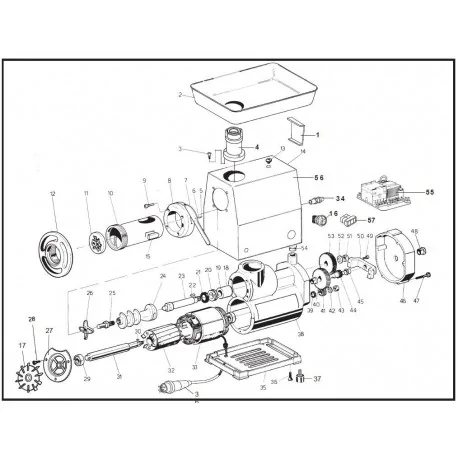 Mouth Mincer CGT MEC32 Stainless Steel Thread...