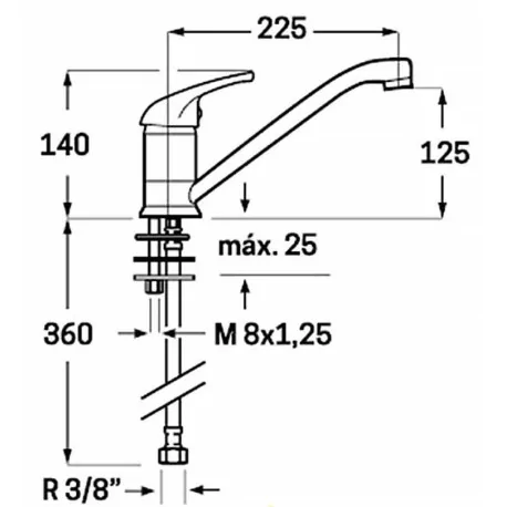 single lever monobloc tap short lever...