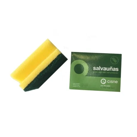 Strong green scouring pad with nail protector