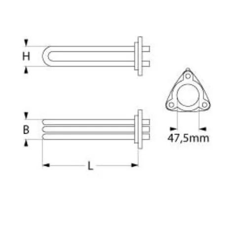 Resistencia 4500W 230/380V TSE 40.19 F2101 T.ISISSAN Marchef MRC.BYM Boiler