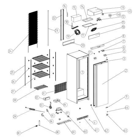 Evaporador Armario BD600 BD600G 520x180x200mm...