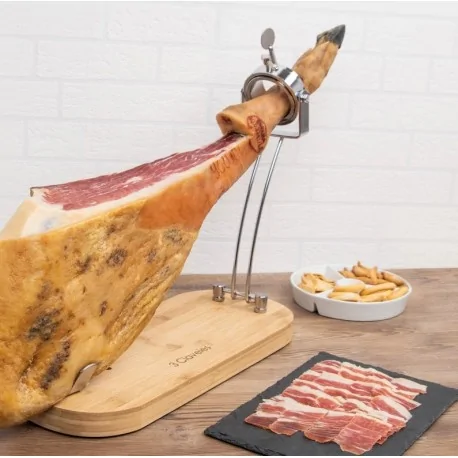 Jamonero giratorio con base de madera y plegable