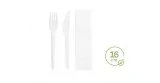 CPLA Napkin, Knife and Fork Set (Bag of 100 units)