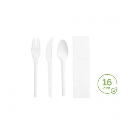 CPLA Napkin, Knife, Spoon and Fork Set (Bag of 100 units)