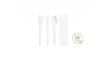 CPLA Napkin, Knife, Spoon and Fork Set (Bag of 100 units)