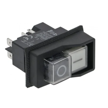 interruptor pulsante KJD17 medida de montaje 45x22mm negro/blanco 2NO/A1 250V