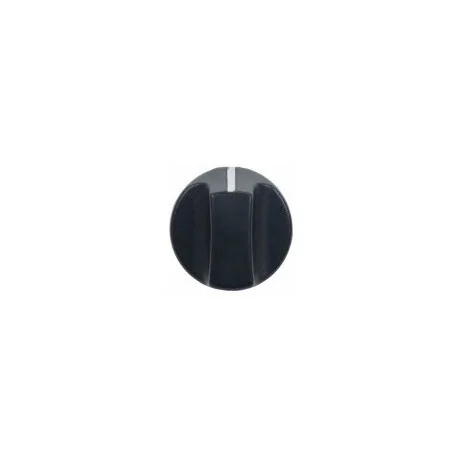 Pomo interruptor marca cero ø 40mm eje ø 6x4,6mm parte plana abajo negro