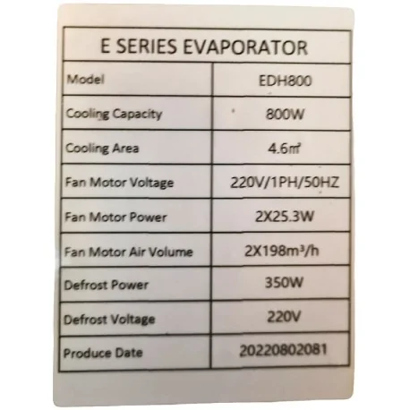 Evaporateur Ventilé Horizontal Double Flux...
