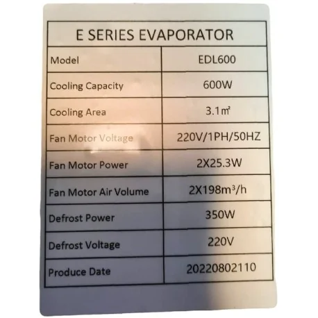 Evaporateur Ventilé Horizontal Double Flux...