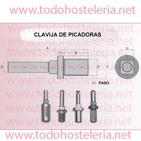 Clavija perno de acero Picadora 12 AMB y MOBBA.