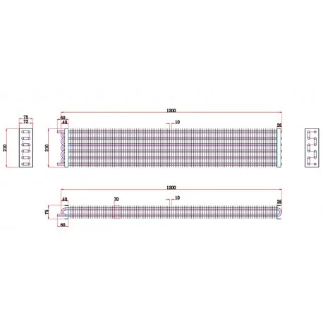 Evaporator Copper Tubes 2x6 elements 12.8mm measure 1200mm Between Slats 10mm