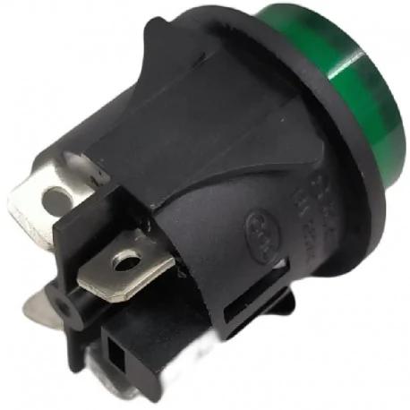 Pulsador montaje  ø 25mm verde 2NO 250V 16A...