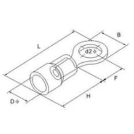 50 pieces ring cable lug Red size eyelet Ø3,5mm...