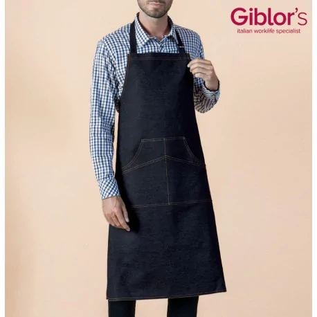 Tablier en jean noir CHICAGO