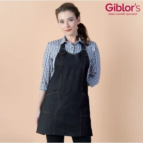 Tablier jeans femme noir VIRGINIA