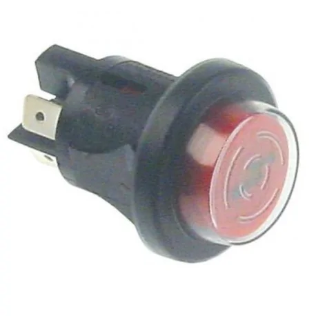 push button mounting measurements ø25mm round red 1NO 250V 16A with protective cover 346318