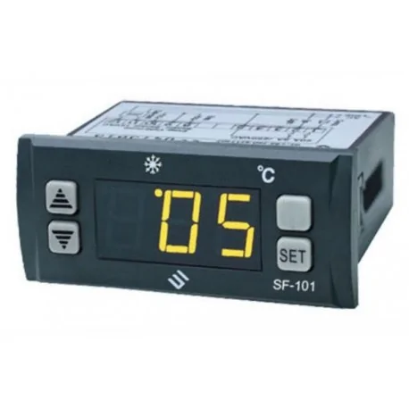 Controlador electrónico SHANGFANG tipo SF-101T medida de montaje 71x29mm aliment. 230V tensión AC NTC