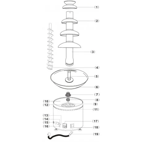 O-ring Chocolate Fountain CF-5L Exploded view...