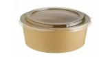 Round kraft salad bowl + PET lid 750ml (50 units)