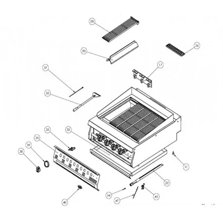 Grille de cheminée Ozti 6260.00058.96 70x290mm
