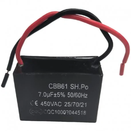 Starting Capacitor capacity 7µF 400VAC CBB61...