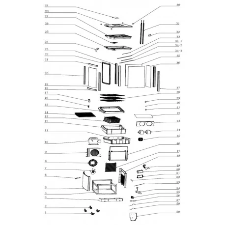 Double glass with chamber - side Showcase...