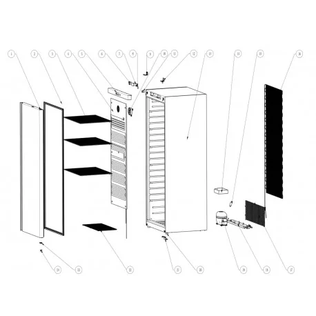 Junta de frigorífico 585x1690mm Inserción 11mm...