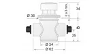 automatic closing valve recessed valve with thread 1/2" H 73mm