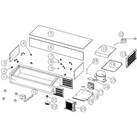Glass VRX-2000 display case 190x375x8mm...