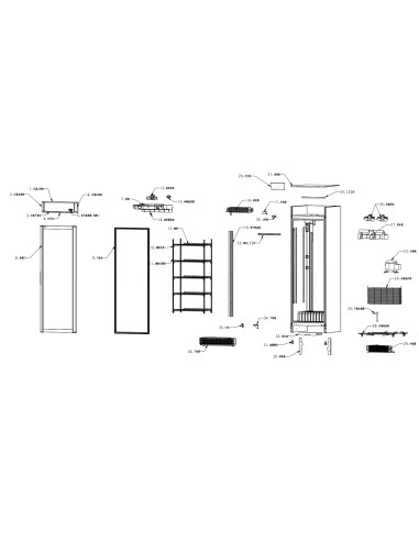 Grid Shelf 500x400mm laminated Refrigerated Cabinet SC-380 SC-390 Exploded view number 12