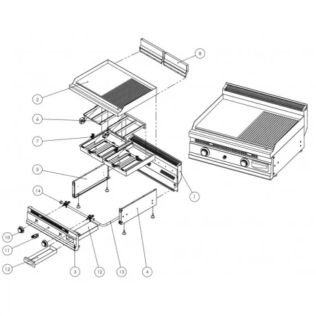 Tubo de alimentación gas Turhan Frytop 2 grifos