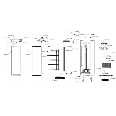 Aluminum Zipper 1130mm Refrigerated Cabinet...