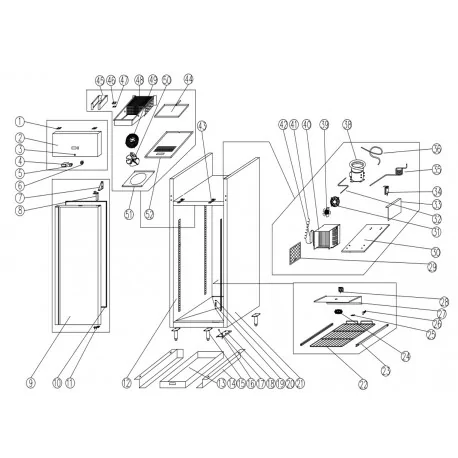 Kit guide étagère L550mm Angle 18x20mm Inox...