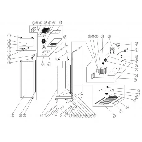 Kit guide étagère L550mm Angle 18x20mm Inox...