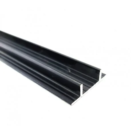Rail guía puertas Vitrina GN-900 Aluminio negro 1 metro 40x1000mm