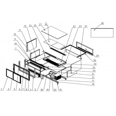 Rail de guidage de porte vitrine GN-1200...