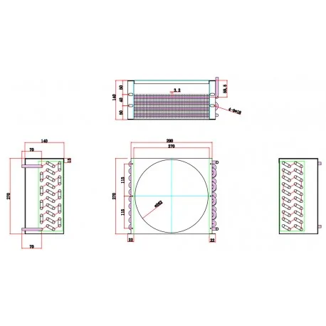 Condenseur à air forcé 10x4 ventilateur RTK Ø250mm