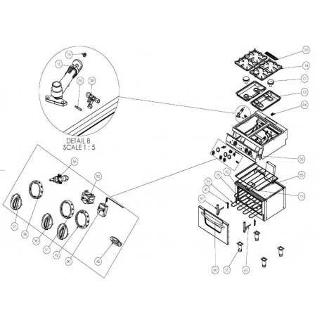 Grate for Ozti kitchen burner Series 650 700...