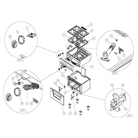 Grate for Ozti kitchen burner Series 650 700...