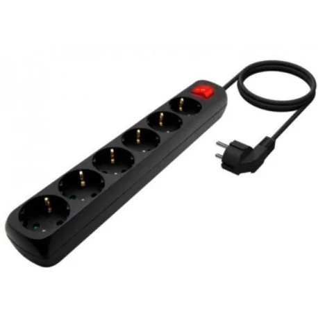 Multiple Base 6 Outlets with Black or White Switch 1.4 meters long