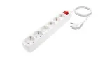 Multiple Base 6 Outlets with Black or White Switch 1.4 meters long