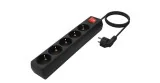 Multiple Base 5 Outlets with Black Switch and 1.4 meter long power strip