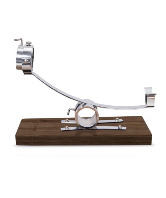 Support à Jambon Inox Flores Cortés - Base Bois, Stable, Coupe Précise - Pour Jambon Serrano, Ibérique